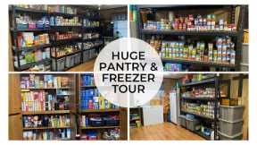 Huge pantry and freezer tour // food storage
