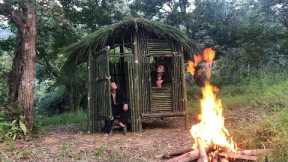 6 Days Build a Bamboo House in the Chestnut Tree Forest