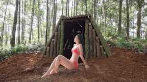 Survival alone in the forest - crafting tools, make shelter  made wooden. Survival skills