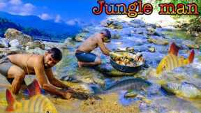 Survival skills at jungle| catch big fish at big River | fishing skills