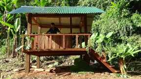 Green Forest Life, How To Building Cabin House - Make Wooden wall, Decorate the house with orchids