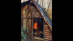 Bushcraft Skills - Build Survival Tiny House - Winter Camping - Off Grid Shelter
