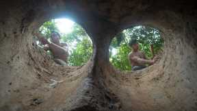 How We Build The Most Secret Underground Tunnel House in The Wild  Jungle Survival Building Skills