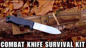 Bushcraft Survival Skills Using a Combat Knife Kit - Fishing Video - Forest Cooking!