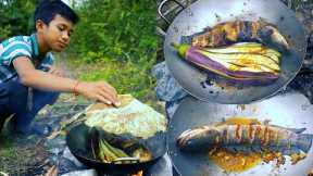 Survival Skills Fish Catch'n Cook Giant Fish With Eggplant The Most Delicious Food