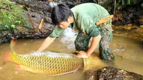 Survival skills, catching fish with bare hands, surviving in the jungle