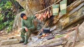 Survival, skills, how to make smoked wild boar meat, long-term food preservation.