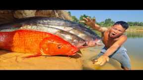 Top 10 Video Of Fishing Underground Big Stuck Fish Catching River Dry Sand Hole By Hand #33