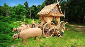 Building a Princess Horse Carriage with Billionaire Camping Living in Forest by Survival Girl Skills