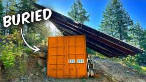 BURIED CONTAINER Turned Prepper Pantry?! | Off-Grid A/C Install