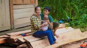 Together with my wife, prepare wood and bamboo to build a new kitchen, survival skills