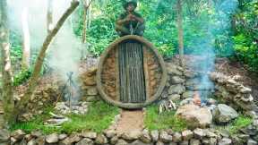 Bushcraft Solo Building Long Cabin Warm Survival Shelter  3Day Alone In Forest Solo