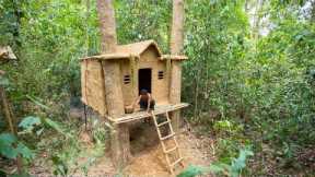 How to Build a House in Deep Jungle without any Handy Tools Jungle Survival Ancient Skills