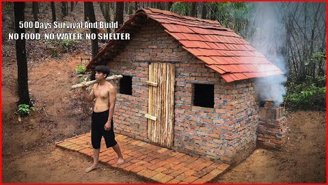 500 Days Survival And Build In A Rain Forest - NO FOOD, NO WATER, NO SHELTER