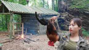 Complete the bamboo survival house, set traps to catch wild chickens, survival alone