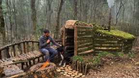 1 YEAR Building a COZY & Warm BUSHCRAFT Log CABIN for SURVIVAL. Wood Shelter Camping. Fish Cooking