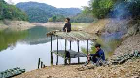 Build a Survival Shelter on the Lake : Complete Roof and Make a Natural Water Purifier, Fishing