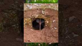 Building underground secret house 😱🛖 #bushcraft #survival #shelter