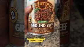 Trying Keystone Ground Beef Canned Hamburger Meat Food Storage Prepper Pantry #prepping #recipe
