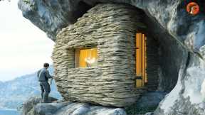 Man Builds Survival Shelter Under Rock | Start to Finish Build by @vangquangytb