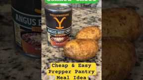 Canned Chili Prepper Pantry Meal Idea Food Storage SHTF Emergency Stockpile Prepping #prepping