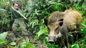 2 days survival in the wild, skills, trapping wild boars, catching bamboo rats, alone survival