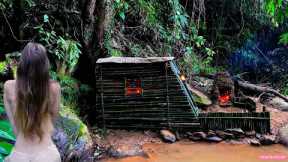 Build bamboo tents and survival skills to find food in the forest - bushcraft camping