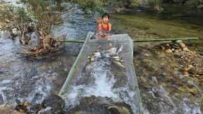 skills survival skills making fish traps, fish traps for sale boy khai makes stream fish traps