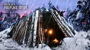 Building a Warm Shelter to Survive HEAVY SNOW: 3 Day Winter Camping