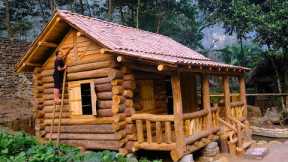 primitive skills: I spent 5 months Building A Log Cabin for my daughter.