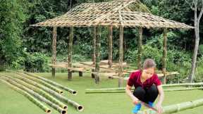 Survival Challenge: Building a Bamboo House Alone in the Wild