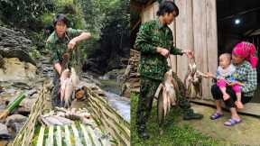 Build bamboo dams, catch stream fish and smoke fish to reserve food for rainy days, survival skill