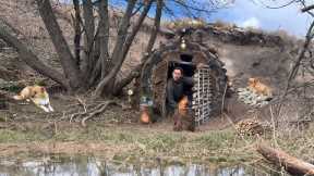 Building a Cozy Shelter with Clay and Grass. Survival Skills