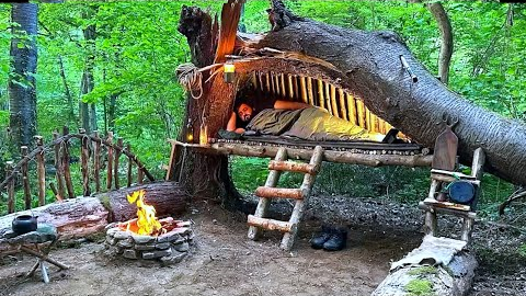 Jungle Survival Skills: Build the best secret #survival shelter #WildBuilding #decompression #video