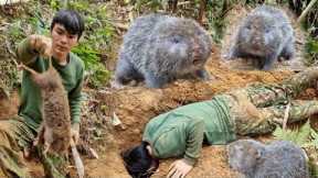 digging skills to catch bamboo rats, trapping wild chickens, building shelters, survival farm