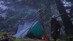 Solo Camping in Extreme Rainstorm | Survival Skills in the Wild Forest