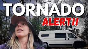 Tornado Warnings in the Tennessee Woods! 🌪️ | Surviving a Wild Storm ALONE in My Van 🚐