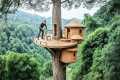 Build a tree shelter to survival |