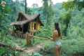 Beautiful Girl Builds a House in the