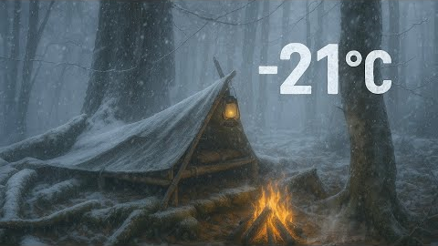 Lost in the Wilderness - How to NOT Freeze to Death! Winter Survival & Bushcraft (No Tent or Bag)