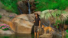 2 days Build a survival shelter under a mysterious giant tree, make fish traps, cook,