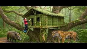 Survival Skills : Building a Bamboo in the Forest to Avoid Wild Animals