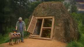 I Built a Hidden Cliff Shelter For Survival in The Rain Forest, Catch and Cook