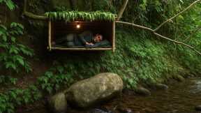 Survival Skills: Tree Shelter, Fishing & Campfire by the Stream