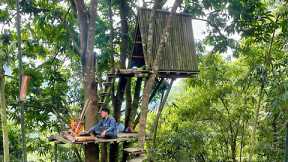 I Spent 7 Days Building a Bamboo Treehouse Survival in the Jungle