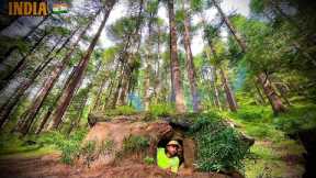 ||With survival skills I Build a Survival shelter under the bigg rock| #bushcraft #survival #camping