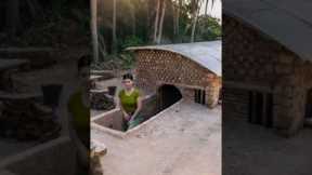 Catching and Grilling Fish at My Forest Underground Shelter #survival #underground #house
