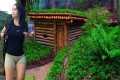 The girl Build Survival House. Log