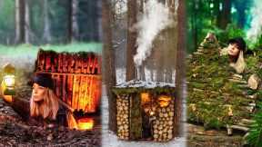 Building a Warm and Cozy Survival Shelters, TOP 3 Bushcraft Shelters for Survival, Survival Skills
