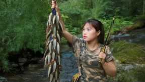 How to make a fish gun, catch stream fish, survival skills, wild survival alone